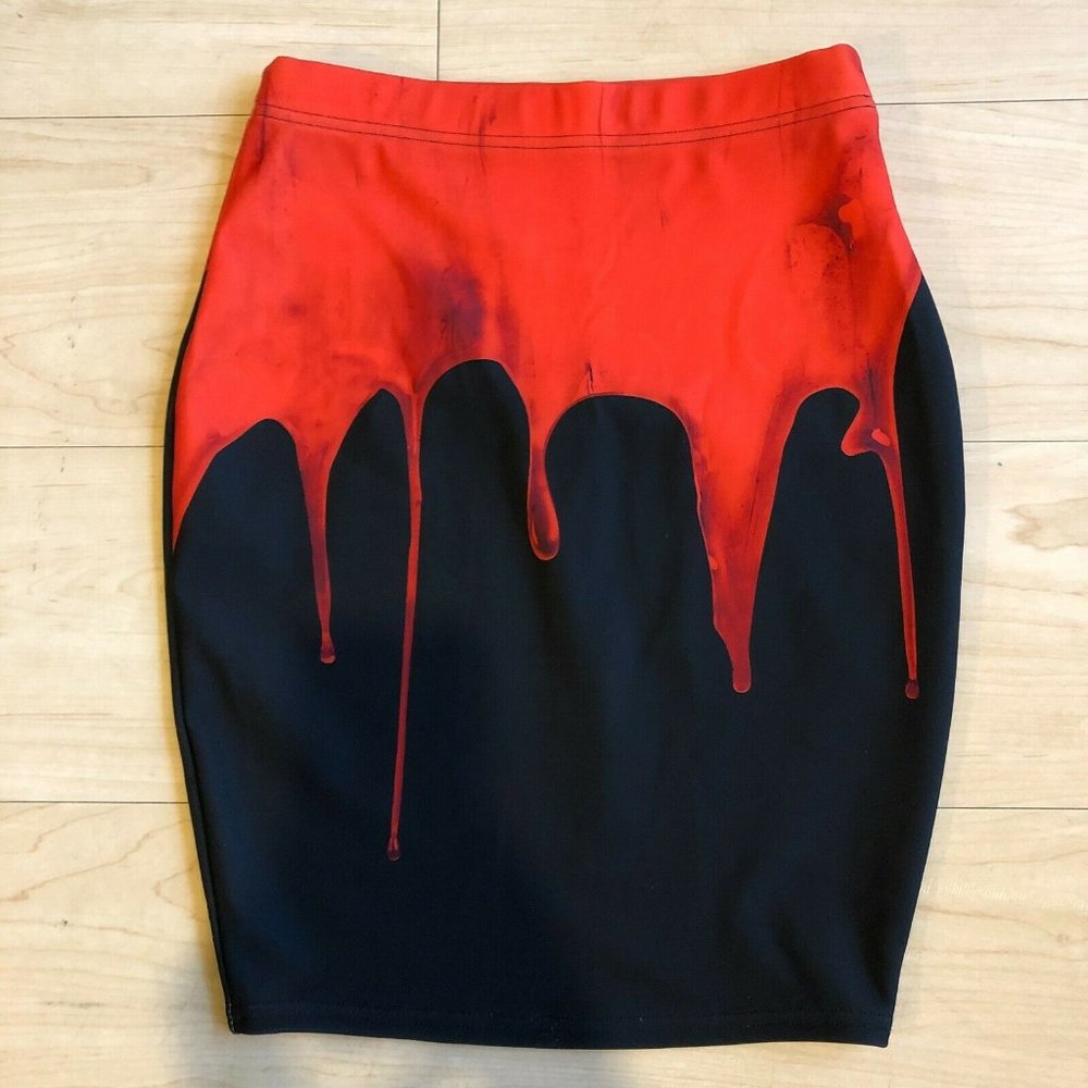 GUC Black Milk bloody mary goth pencil skirt S
